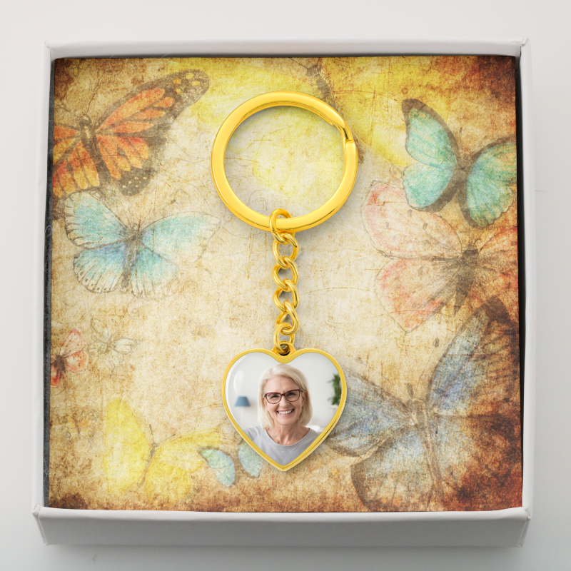 AuroraBellucci™ Memorial Photo Heart Keychain