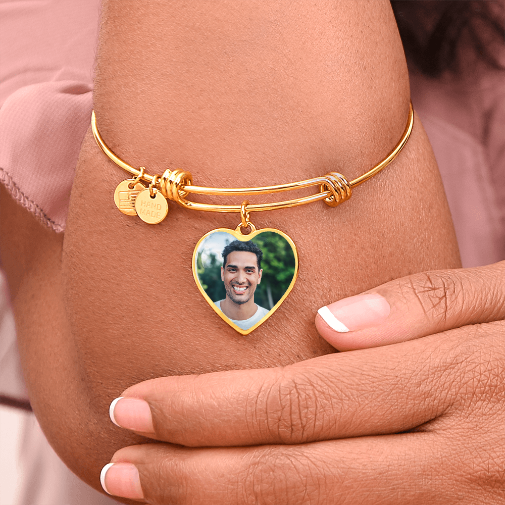 AuroraBellucci™ Memorial Photo Heart Bangle