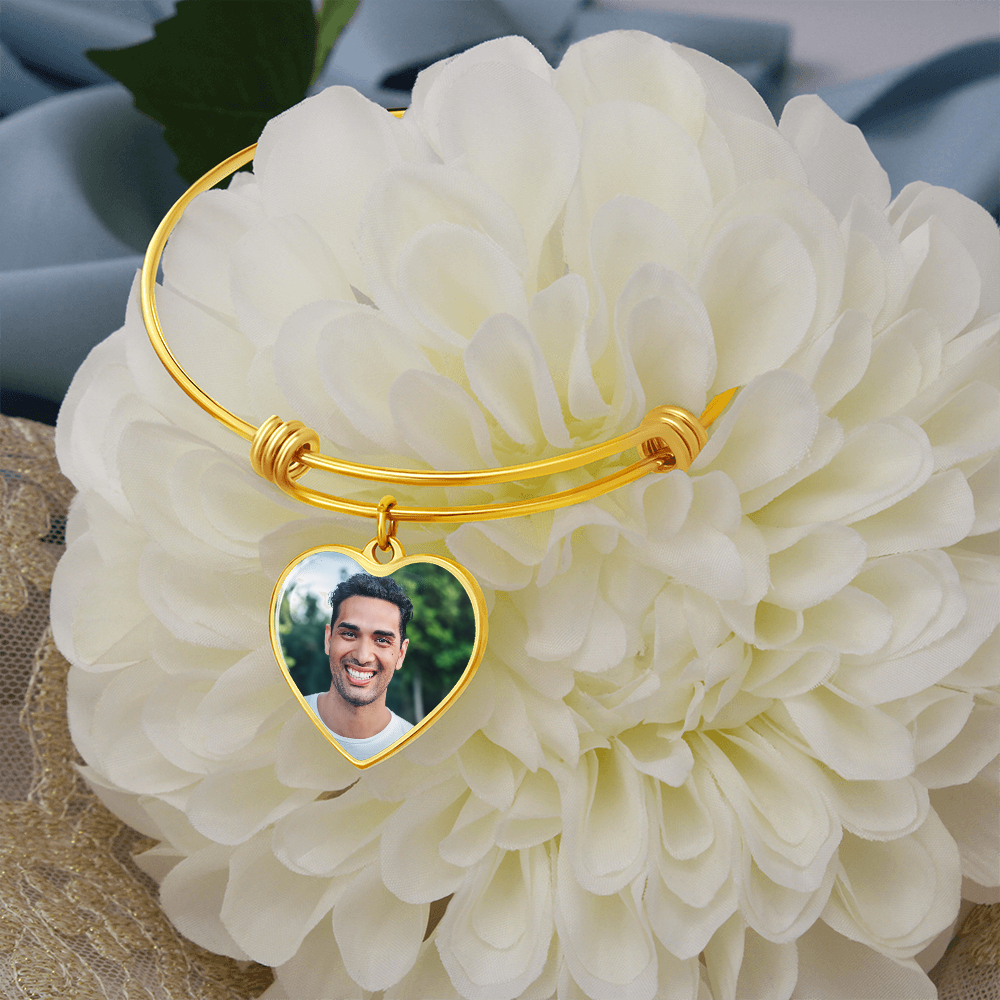 AuroraBellucci™ Memorial Photo Heart Bangle