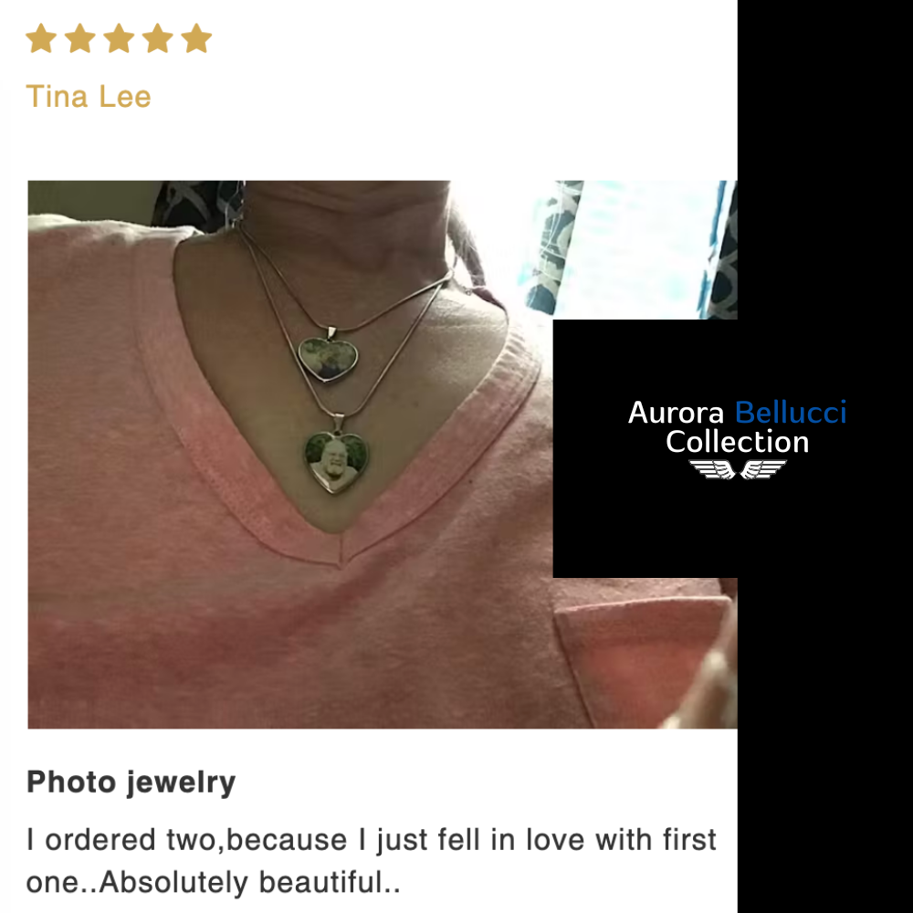 AuroraBellucci™ Memorial Photo Heart Necklace