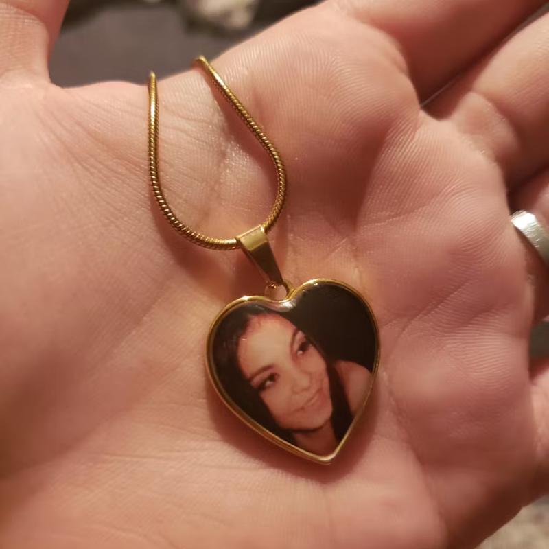 AuroraBellucci™ Memorial Photo Heart Necklace
