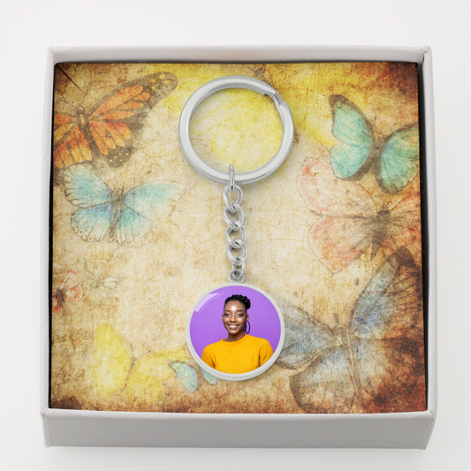 AuroraBellucci™ Memorial Photo Circle Keychain