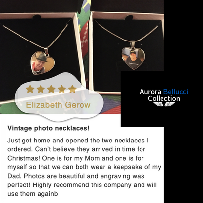 AuroraBellucci™ Memorial Photo Heart Necklace