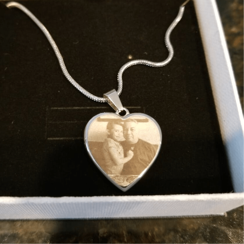 AuroraBellucci™ Memorial Photo Heart Necklace