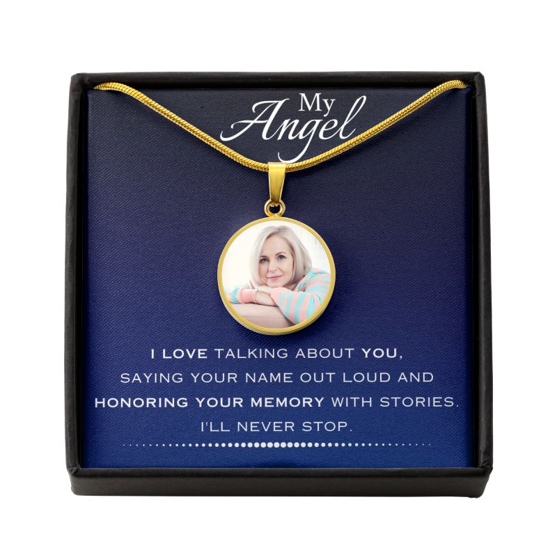 AuroraBellucci™ Memorial Photo Circle Necklace