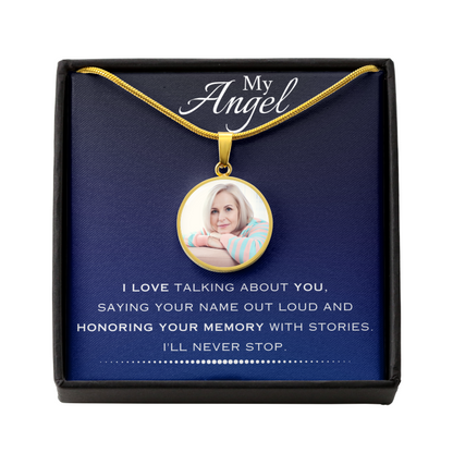 AuroraBellucci™ Memorial Photo Circle Necklace
