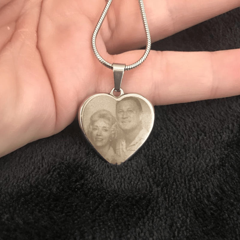 AuroraBellucci™ Memorial Photo Heart Necklace