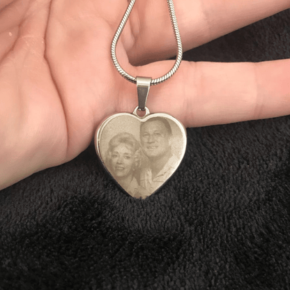 AuroraBellucci™ Memorial Photo Heart Necklace