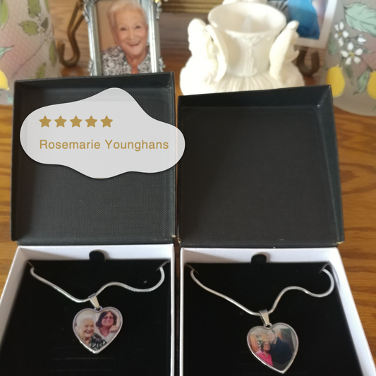 AuroraBellucci™ Memorial Photo Heart Necklace