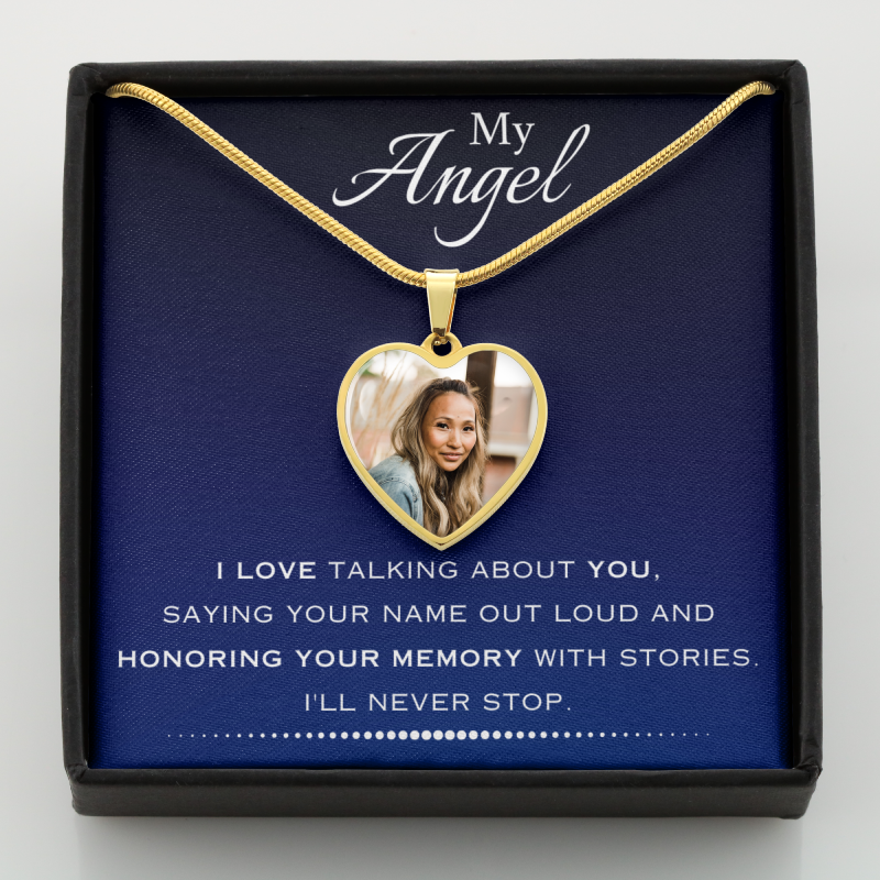 AuroraBellucci™ Memorial Photo Heart Necklace