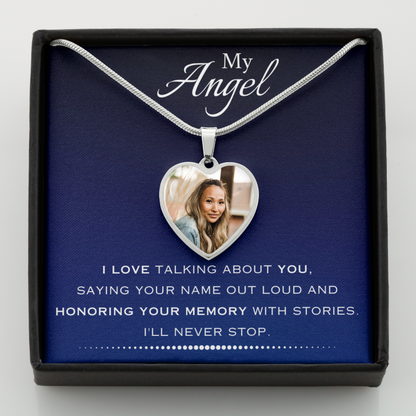 AuroraBellucci™ Memorial Photo Heart Necklace