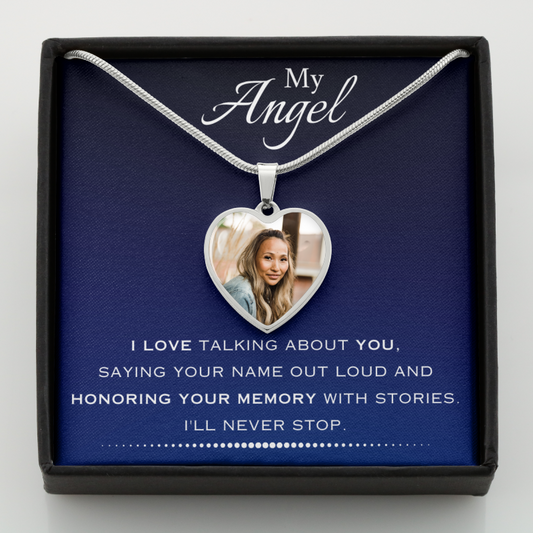 AuroraBellucci™ Memorial Photo Heart Necklace