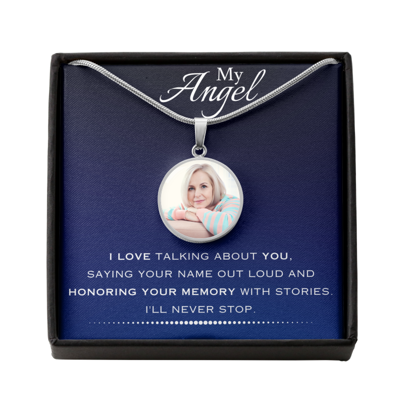 AuroraBellucci™ Memorial Photo Circle Necklace