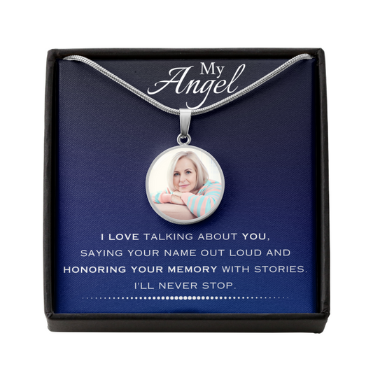 AuroraBellucci™ Memorial Photo Circle Necklace