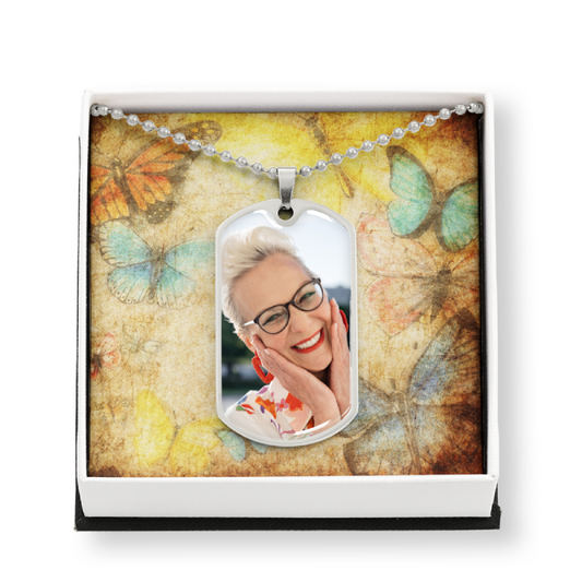 AuroraBellucci™ Memorial Photo Dog Tag Necklace