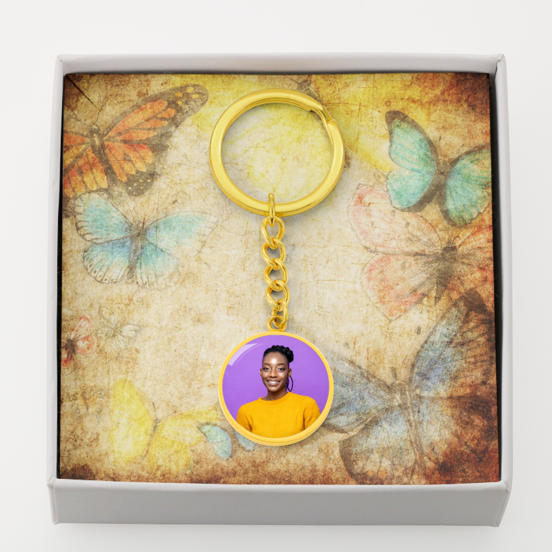 AuroraBellucci™ Memorial Photo Circle Keychain