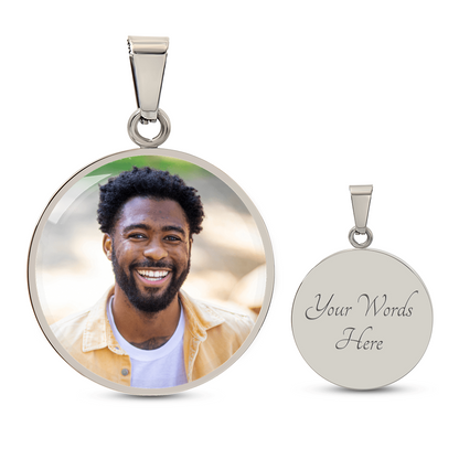 AuroraBellucci™ Memorial Photo Circle Necklace