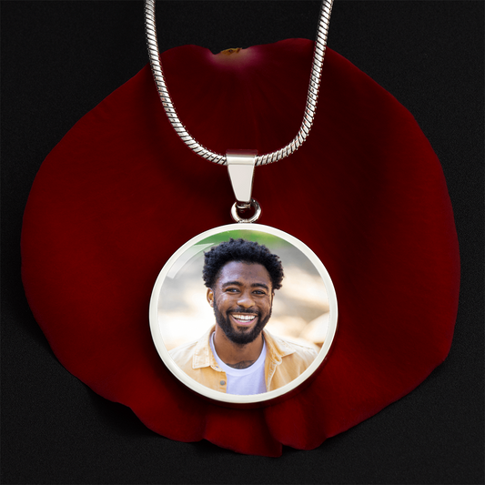 AuroraBellucci™ Memorial Photo Circle Necklace