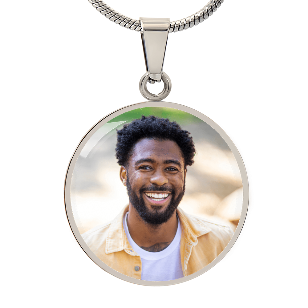 AuroraBellucci™ Memorial Photo Circle Necklace