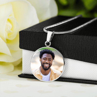 AuroraBellucci™ Memorial Photo Circle Necklace