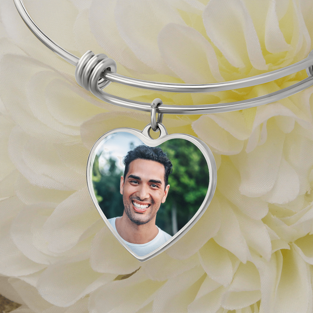 AuroraBellucci™ Memorial Photo Heart Bangle