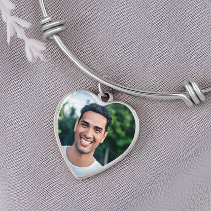 AuroraBellucci™ Memorial Photo Heart Bangle