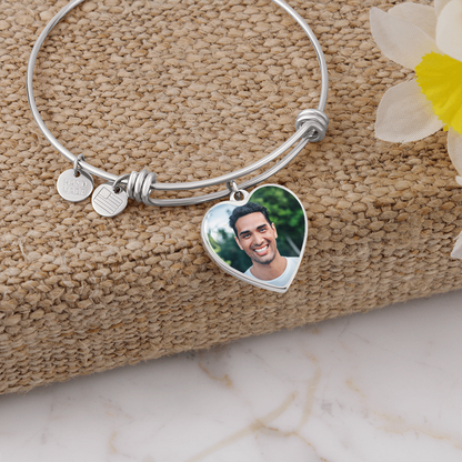 AuroraBellucci™ Memorial Photo Heart Bangle