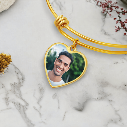 AuroraBellucci™ Memorial Photo Heart Bangle