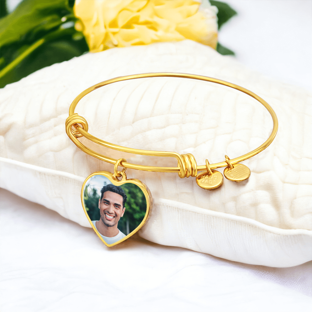 AuroraBellucci™ Memorial Photo Heart Bangle