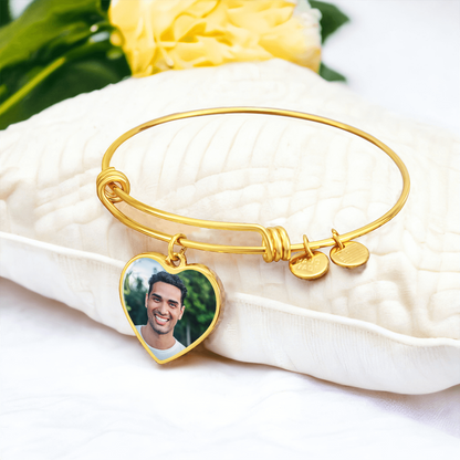 AuroraBellucci™ Memorial Photo Heart Bangle