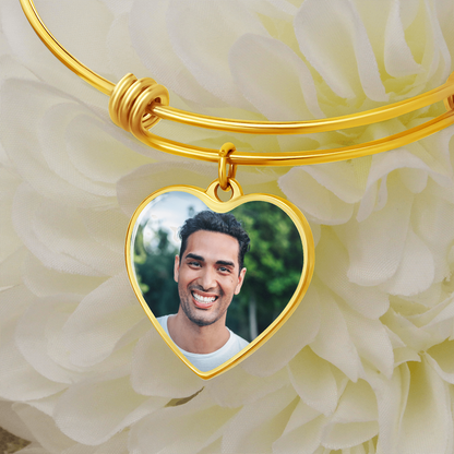 AuroraBellucci™ Memorial Photo Heart Bangle