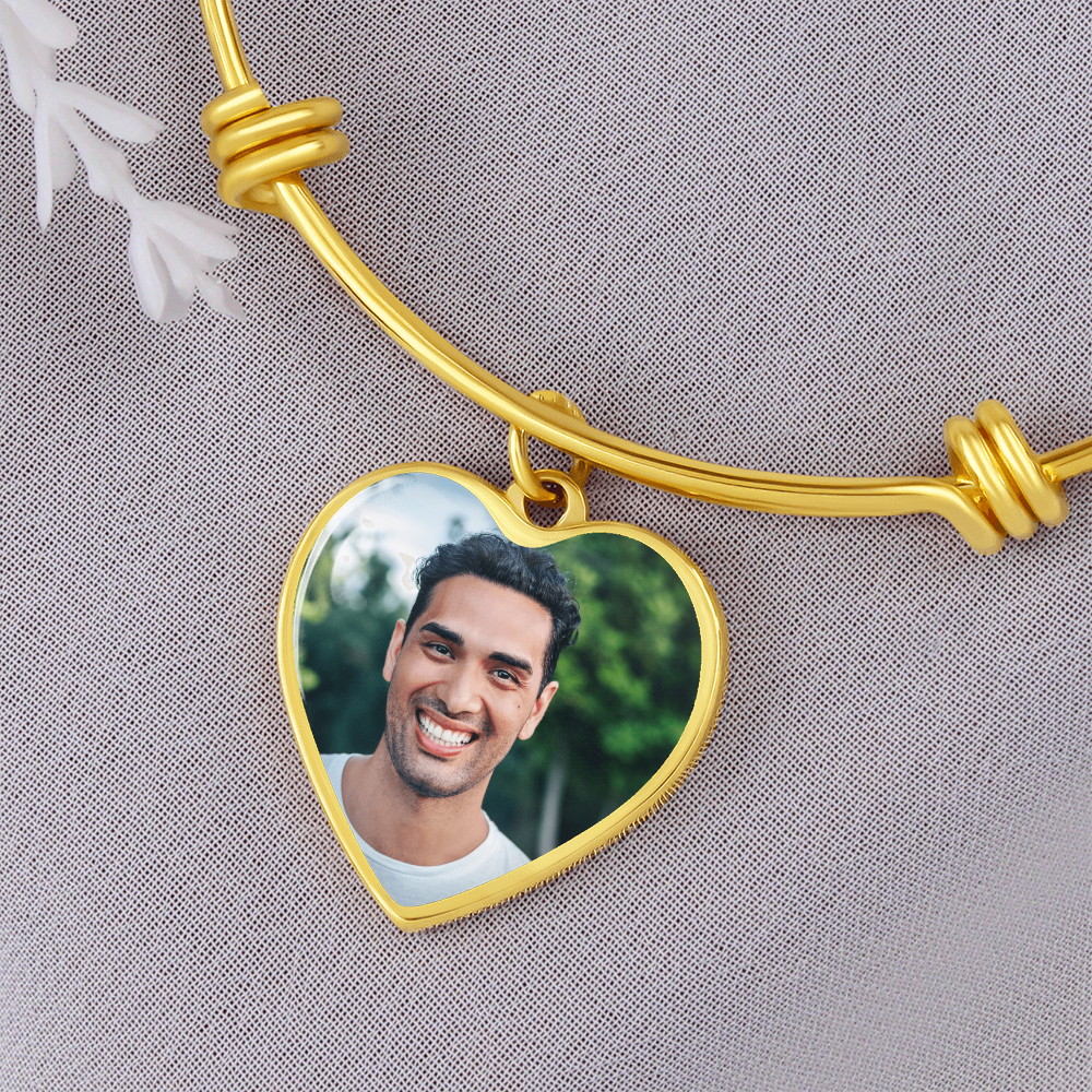 AuroraBellucci™ Memorial Photo Heart Bangle
