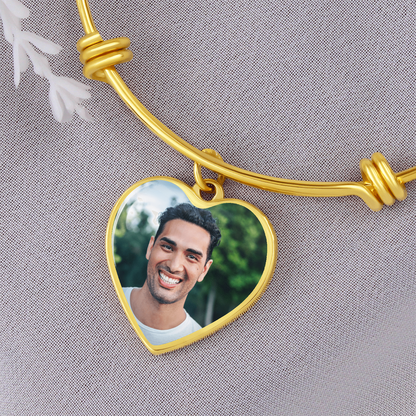 AuroraBellucci™ Memorial Photo Heart Bangle