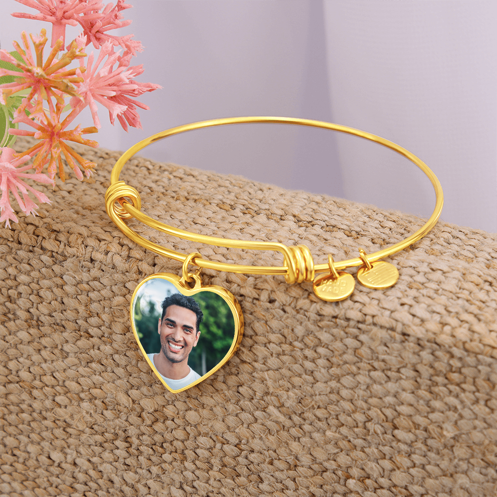 AuroraBellucci™ Memorial Photo Heart Bangle