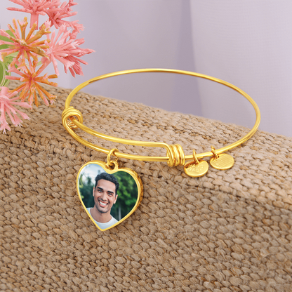 AuroraBellucci™ Memorial Photo Heart Bangle