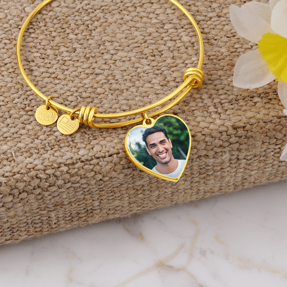 AuroraBellucci™ Memorial Photo Heart Bangle