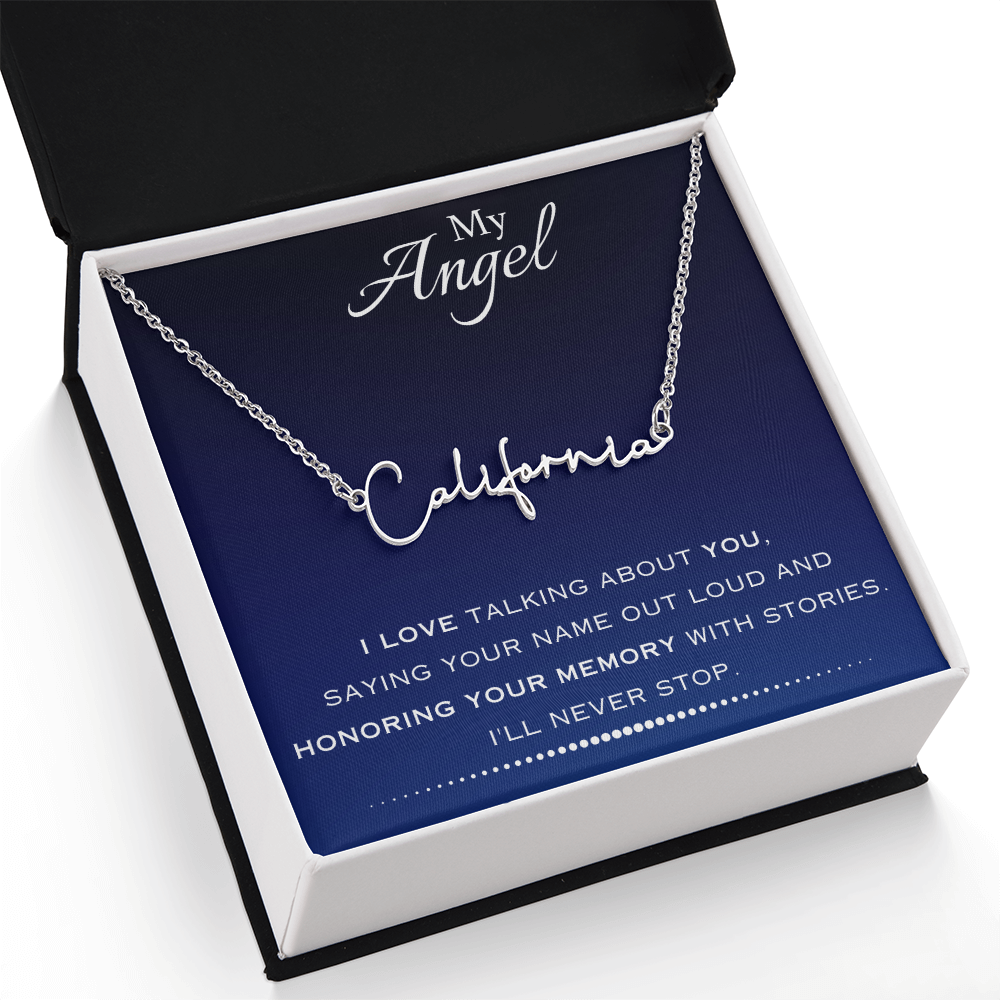 AuroraBellucci™ Memorial Signature Style Name Necklace