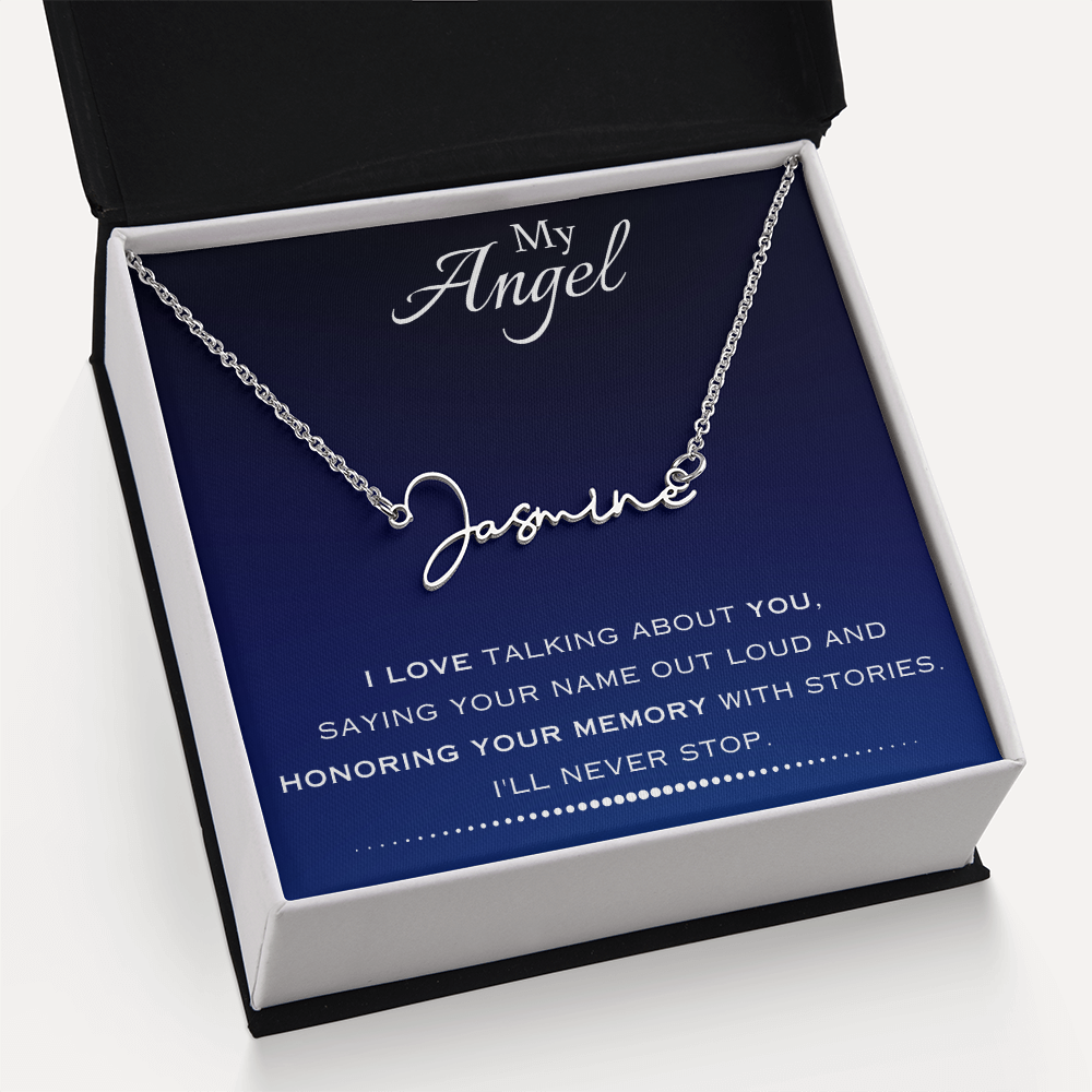 AuroraBellucci™ Memorial Signature Style Name Necklace