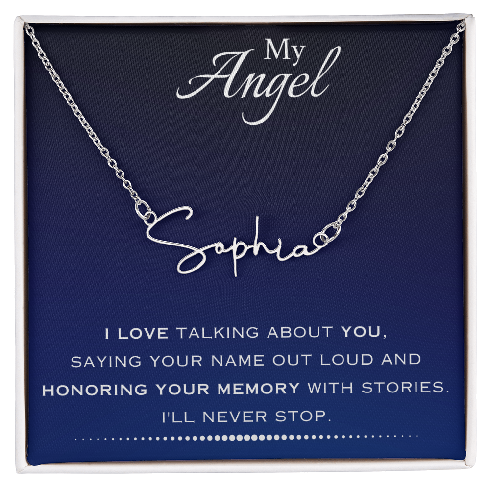 AuroraBellucci™ Memorial Signature Style Name Necklace