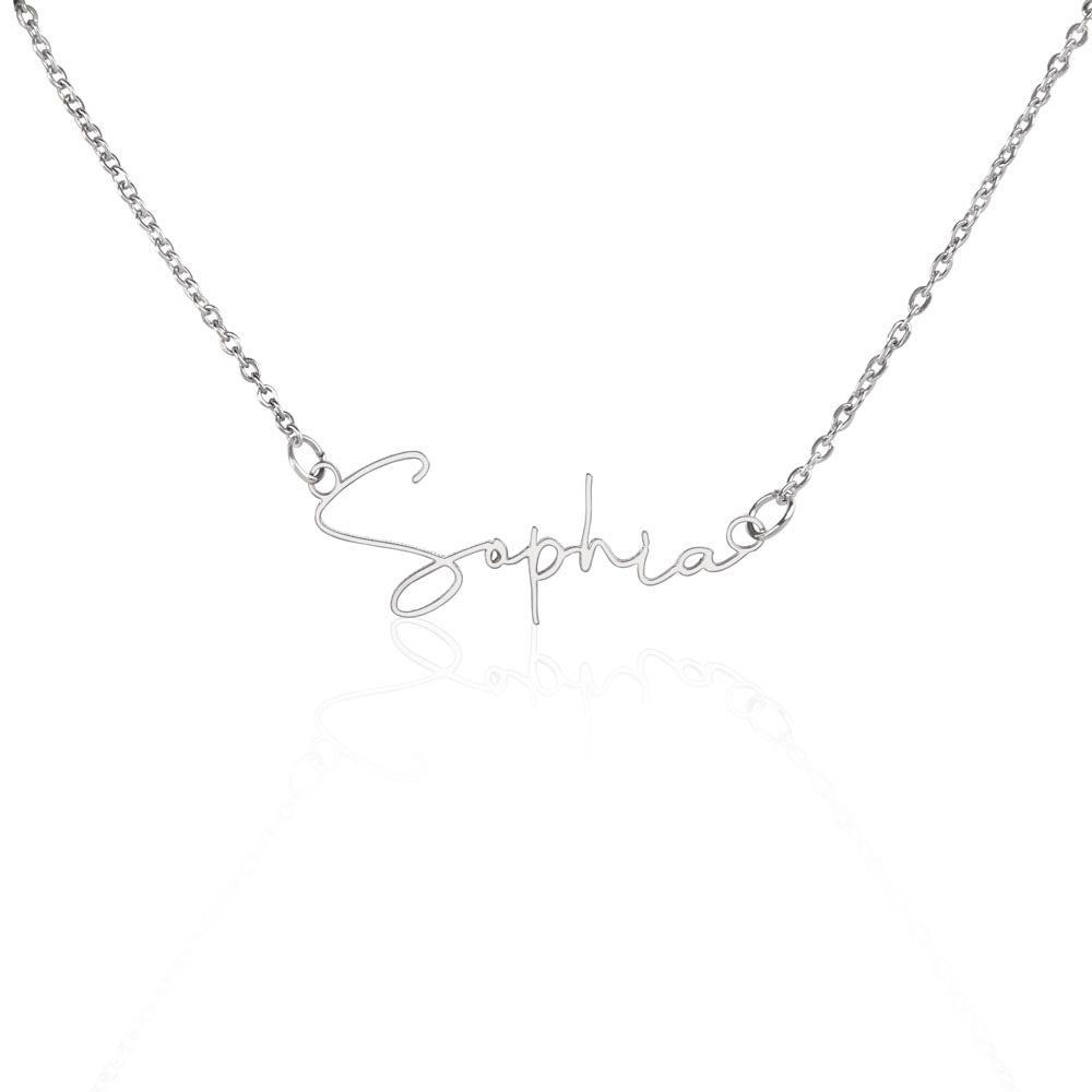 AuroraBellucci™ Memorial Signature Style Name Necklace