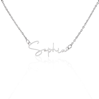 AuroraBellucci™ Memorial Signature Style Name Necklace
