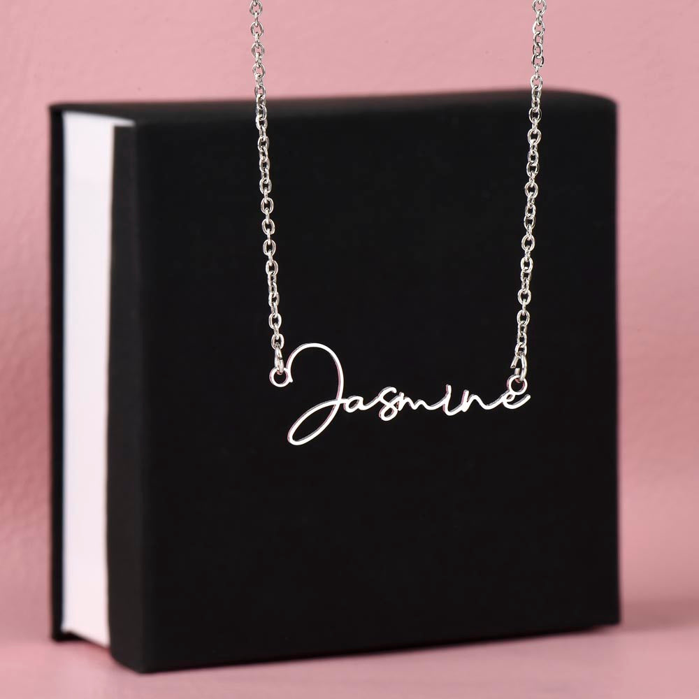 AuroraBellucci™ Memorial Signature Style Name Necklace