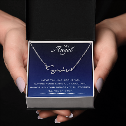 AuroraBellucci™ Memorial Signature Style Name Necklace