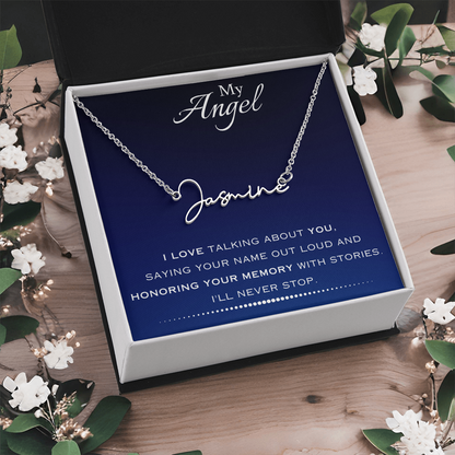 AuroraBellucci™ Memorial Signature Style Name Necklace