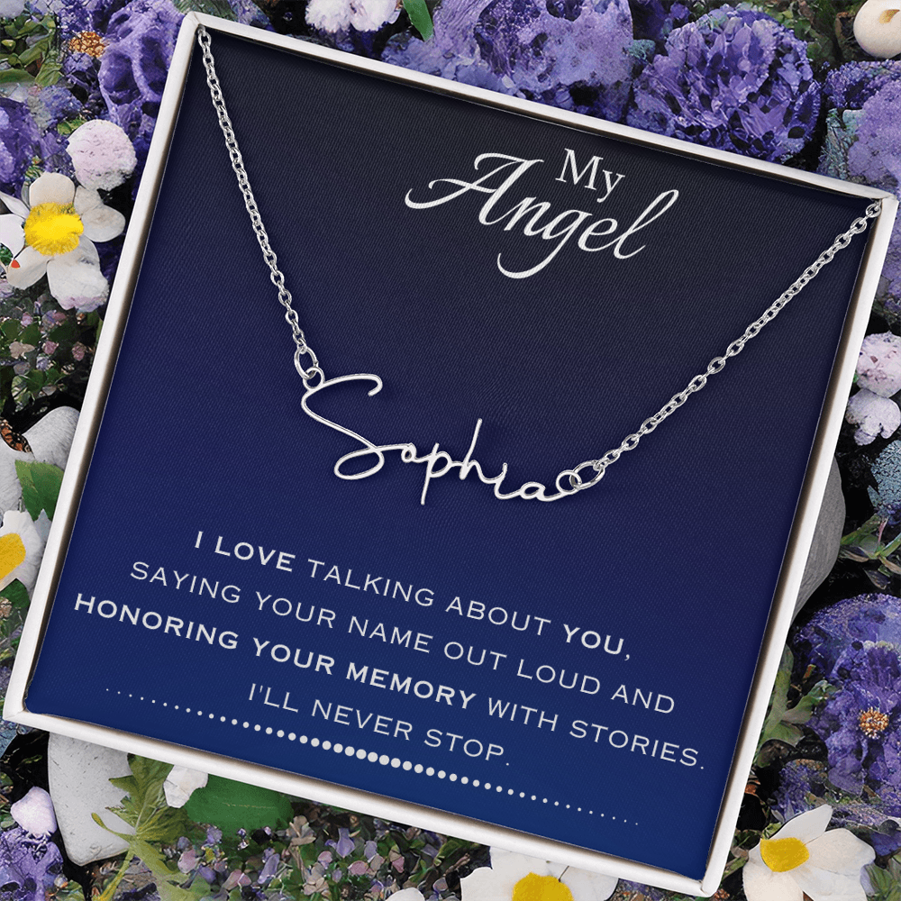 AuroraBellucci™ Memorial Signature Style Name Necklace