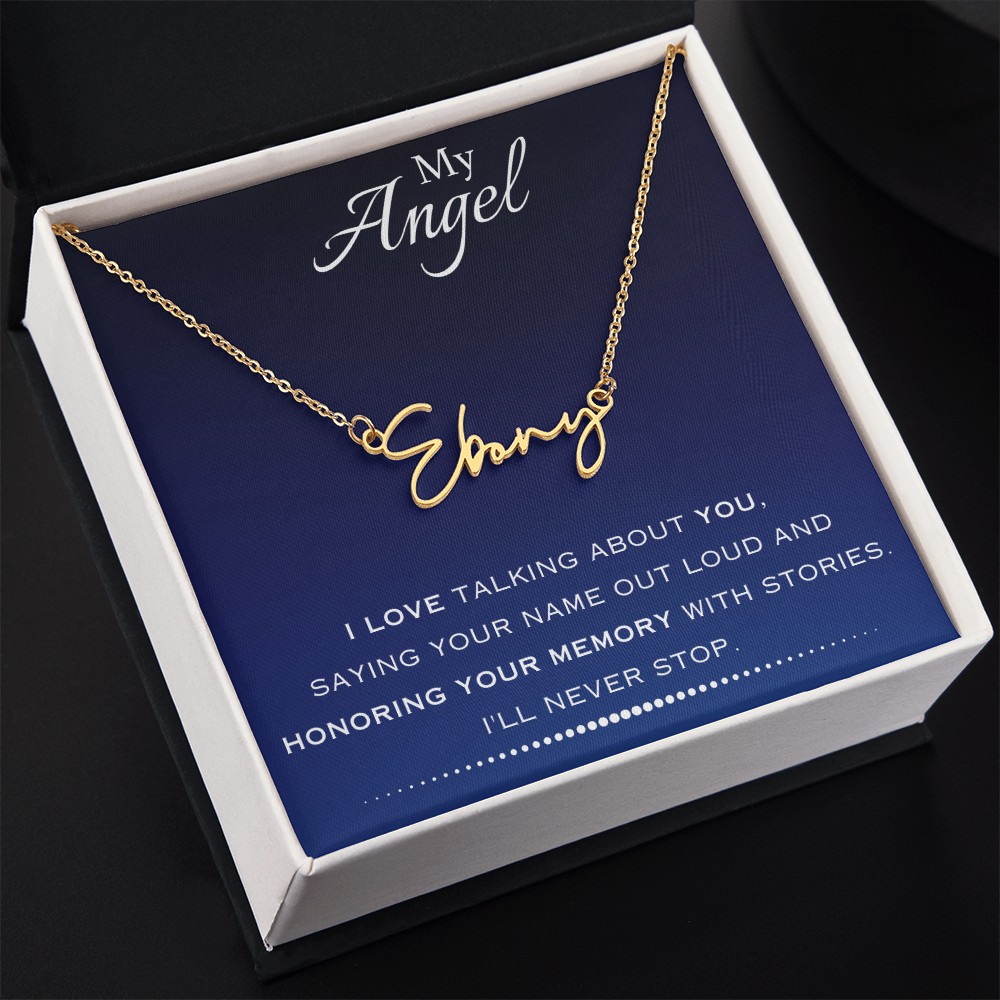 AuroraBellucci™ Memorial Signature Style Name Necklace