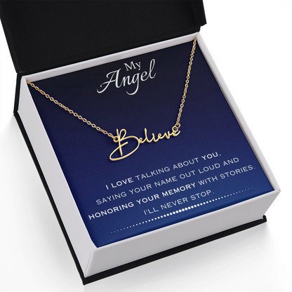 AuroraBellucci™ Memorial Signature Style Name Necklace