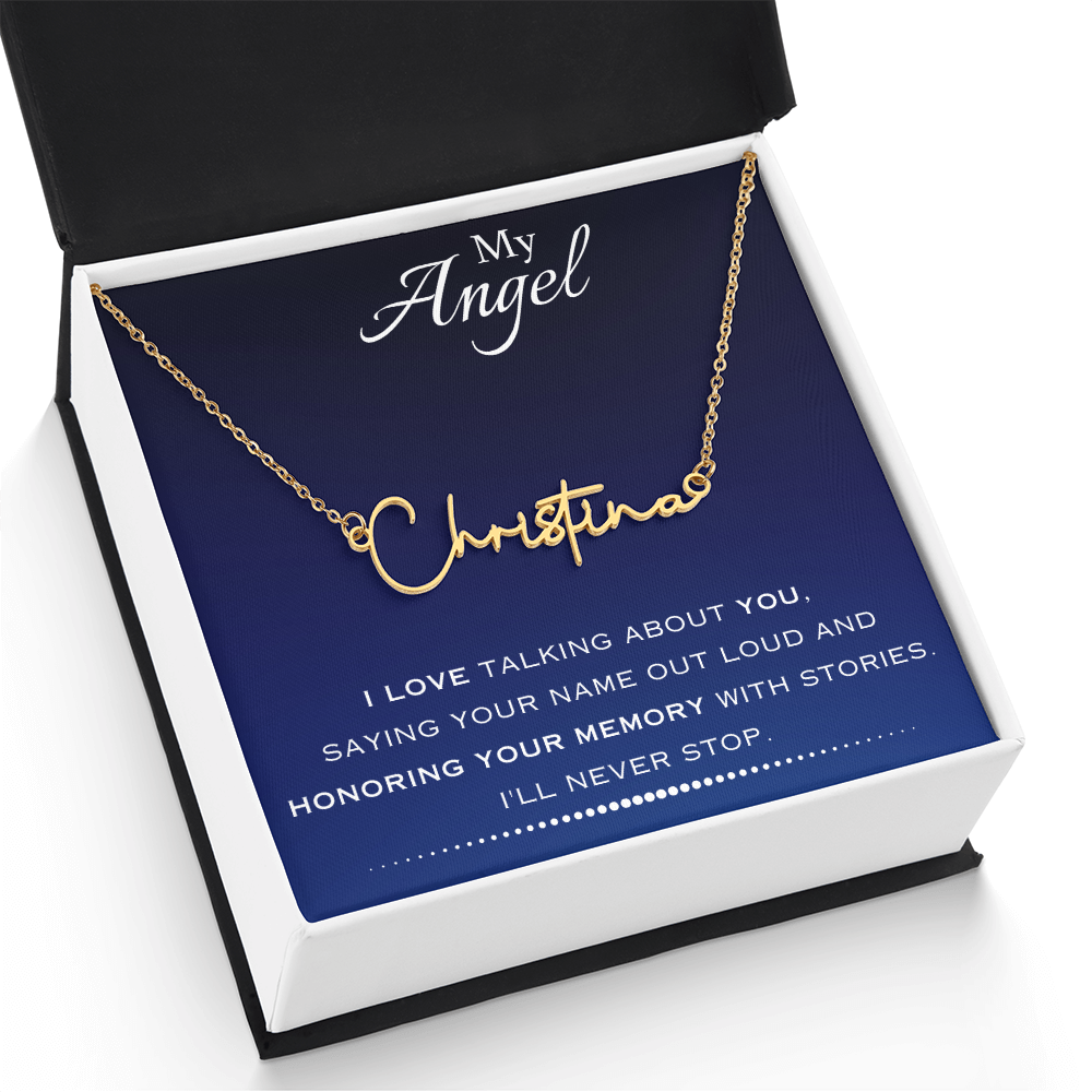 AuroraBellucci™ Memorial Signature Style Name Necklace