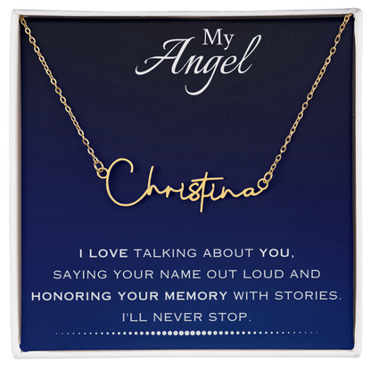 AuroraBellucci™ Memorial Signature Style Name Necklace