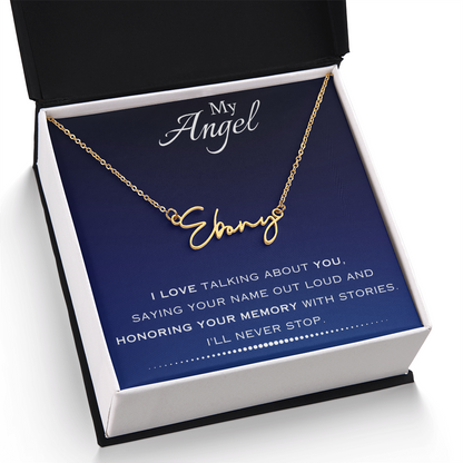 AuroraBellucci™ Memorial Signature Style Name Necklace